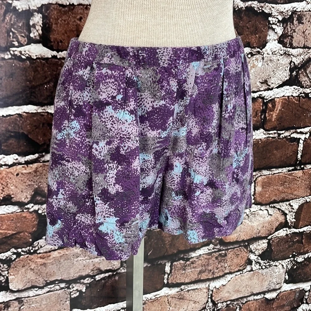 Jack Shorts Purple Blue Lavender Pleated Pockets Size Small